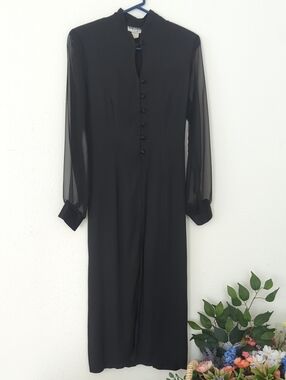 Vintage Maxi Top with Contrast Sheer Sleeves